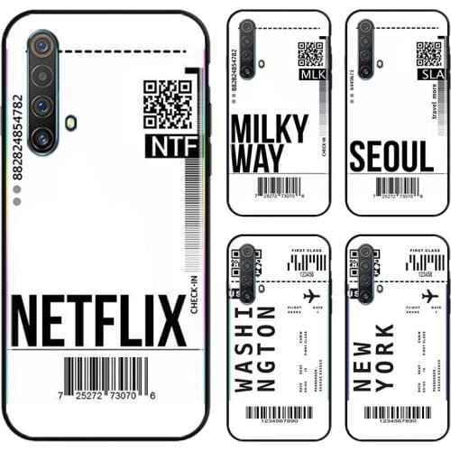 Fashion Travel Air Ticket For OPPO Find X3 X2 K5 K3 R17 R15 R9S F19 F15 F11 F9 F7 F5 Neo lite Pro Black Soft Phone Case