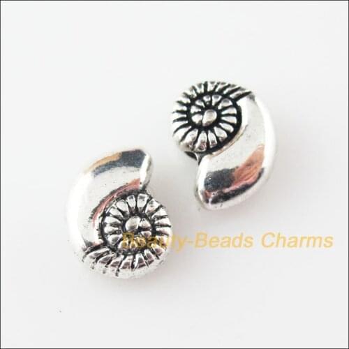 New 20Pcs Tibetan Silver Color Animal Snail Spacer Beads Charms 8x11mm
