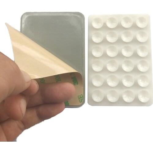 Single Side Silicone Suction Pad For Mobile Phone Fixture Suction Cup Backed 3M Adhesive Silicone Rubber Sucker Pad For Fixed