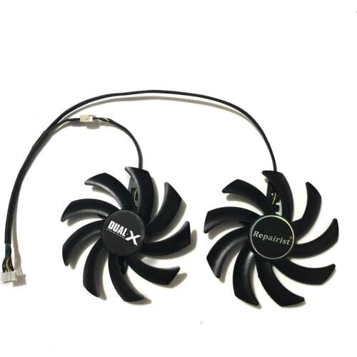 2Pcs/Set FDC10H12S9-C T129215SH 4Pin Dual Fan VGA GPU Cooler For VisionTek R9 380X 4gb R9-390 8GB Graphics Video Cards Replace