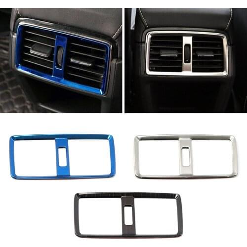 For Skoda Karoq 2017-2021 Car Interior Armrest Rear Seat Air Condition AC Outlet Vent Cover Frame Trim Decorative Sticker