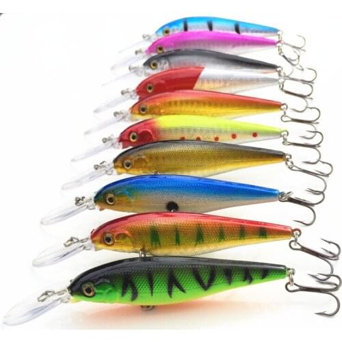 1 Piece Sale Fishing Lure Minnow Hard Bait Long Tongue Artificial Lures 11cm 10.5g Baits Surface Laser
