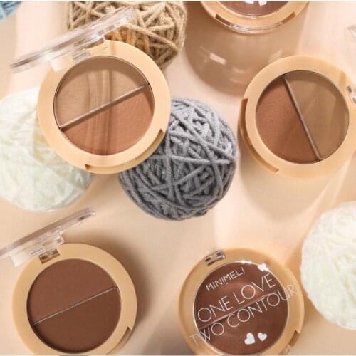 2 Colors Contouring Powder 3D Lasting Delicate Shadow Contour Palette Face Shading Grooming Powder Waterproof Cosmetic NEW TSLM2