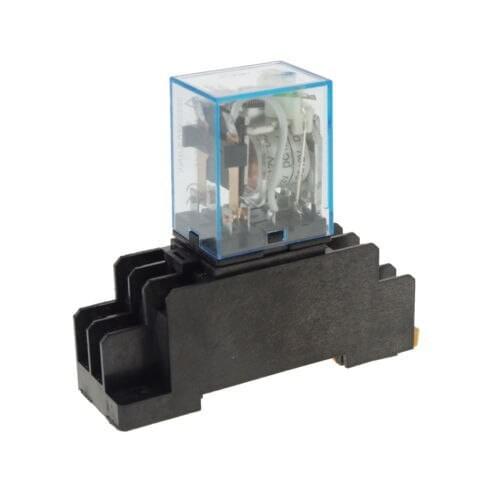 24VDC 5A Coil Power Relay JQX-13F-MY2NJ HH52P-L 8 Pins DPDT with Socket Base