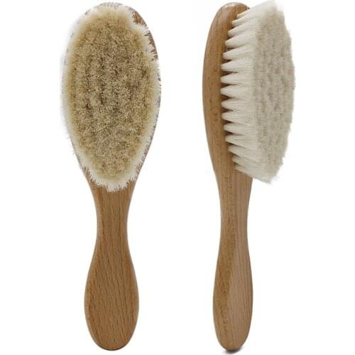 1PCS Comfort Natural Wool Salon Hair Brush Wooden Handle Comb Hair Cutting Neck Duster Cleaning Brush