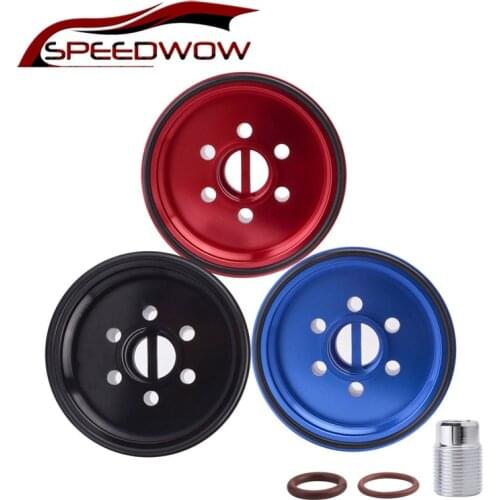 SPEEDWOW Car Aluminum Oil Filter Sandwich Adapter For Oil Cooler Plate Kit Universal