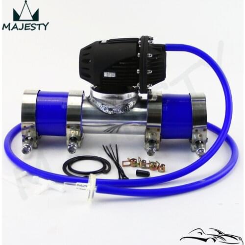 SQV Blow Off Valve BOV IV 4 +2.25" Flange Pipe+ RED Silicone Hose +Clamps kit BLUE