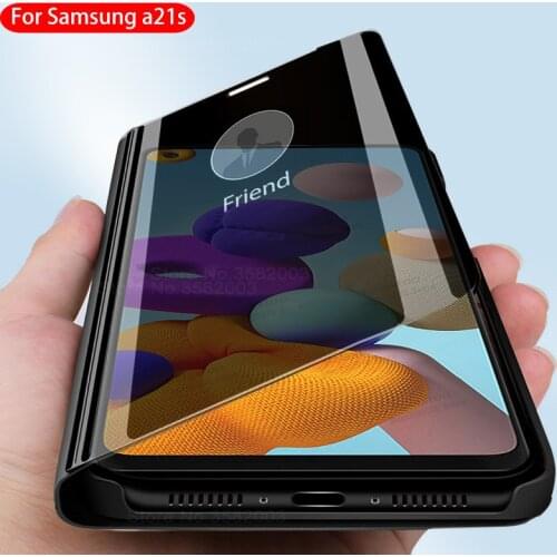Smart mirror flip case For samsung galaxy a21s case magnetic stand phone cover For samsung a 21s 21c sm-a217f galaxya21s coques