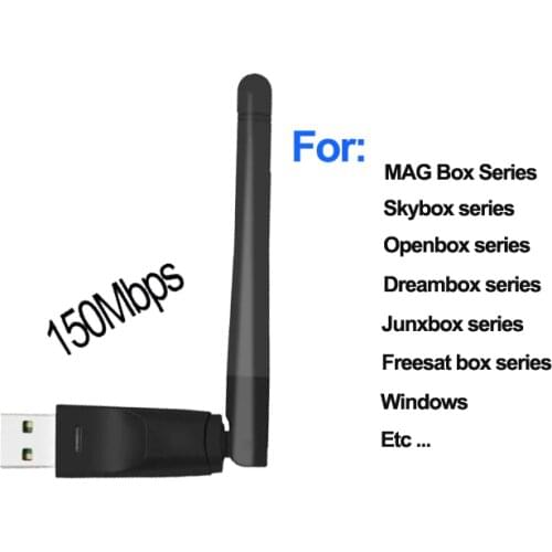 Usb wifi dongle 150Mbps USB2.0 Ralink Rt5370 WiFi Adapter Wireless Antenna For Mag250 Mag 250 254 256 Htv Openbox tv box 5 PC