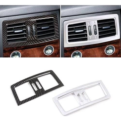 For BMW 5 Series E60 E61 2004 2005 - 2010 Carbon Texture Car Interoir Rear Center Console Air Condition Vent Outlet Frame Cover