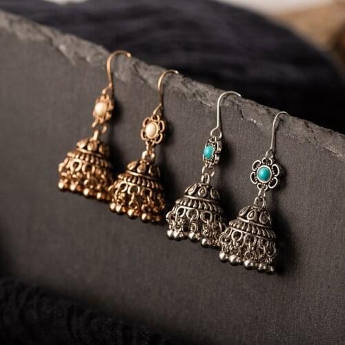 2019 New Fashion Rtro Vintage hot Earrings For Women jewelry Lotus Flowers trend Bell and ear Ornaments Wedding accessories