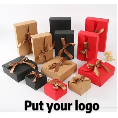 30 pcs paper box gift Kraft boxes with ribbon,wedding favor baby shower party gift