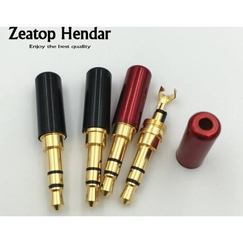 4Pcs 2.8MM Hole Copper Mini 3.5 mm 3Pole Male with Clip Stereo Audio Jack Adapter Earphone Repair Plug For DIY Headphone