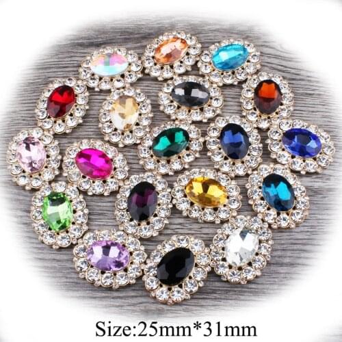 Selling 5pcs oval Diy jewelry accessories rhinestone wedding invitation clothing craft apparel hand-made gift box decoration