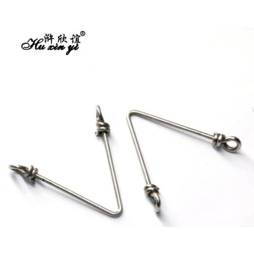 HXY 50PCS V Type Connector Stainless Steel V Type Large Tensile Marine Fishing Fast Fork Fishing Tackle Accessories
