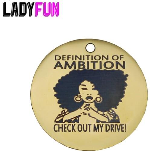 Ladyfun Ambitionist Definition Stainless Steel Charms-Definition of Ambition Check Out My Drive ! Charm for jewelry making