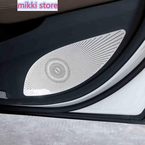 Car Styling Interior Door Stereo Speaker Net Circle Cover Trim For Mercedes Benz E Class W213 - 4pcs Accessories