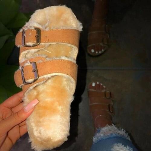 Free post Fashion wild winter new home warm leopard hair fur slippers sandals womens shoes fashion universal slippers