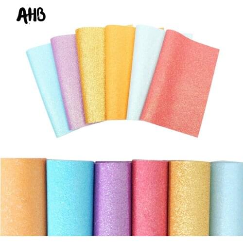 AHB Shiny Faux Leather Sheet Glitter Fabric for Bows Candy Artificial Leather DIY Hairbow Handmade Wallpaper Phone Case Material