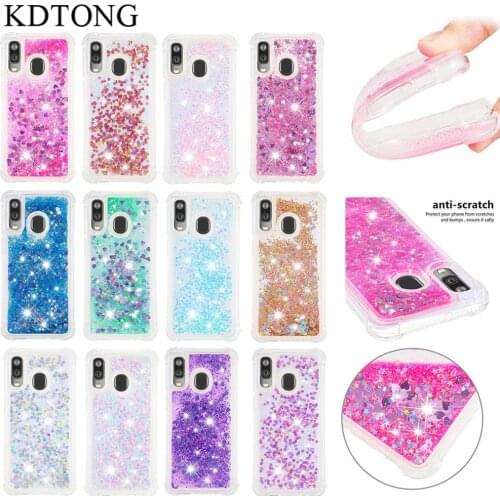 Case sFor Coque Samsung Galaxy A40 A50 A51 A70 A71 A10 A20 A30 Case Cute Glitter Liquid Transparent Soft Silicone TPU Cover Capa