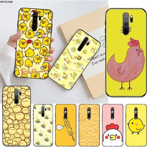 HPCHCJHM Cute Yellow Chickens Duck Cover Black Soft Shell Phone Case for Redmi Note 9 8 8A 8T 7 6 6A 5 5A 4 4X 4A Go Pro