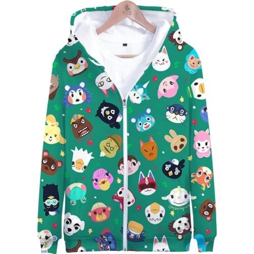 Childrens Zip-up Hoodies Animal Crossing Zipper Hoodies Boy/girl Sweatshirt Hoodies Harajuku Clothing New Horizons 3D Jackets