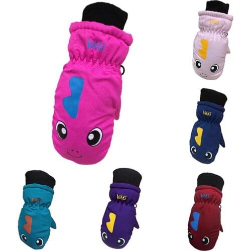 Childrens ski sports gloves thickening warm ski gloves lovely waterproof and windproof sports gloves uniform code