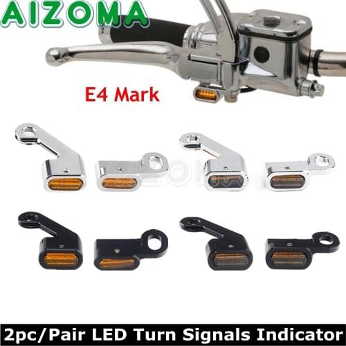 Emark E4 12V Motorcycle Turn Signal Lamp Indicators LED Amber Handlebar Running Light For Harley Touring Electra Glide Road King