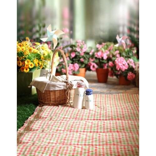 5x7ft Flowers Picnic Photography Backdrops Photo Props Studio Background