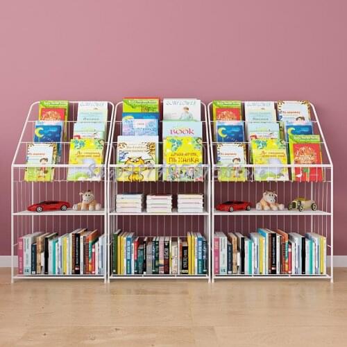 Childrens Bookshelf Baby Picture Book Rack Simple Newspaper Rack Student Kindergarten Book Cabinet Display Rack