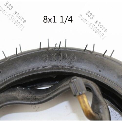 8 Inch 8X1 1/4 Scooter Tire & Inner Tube Set Bent Valve Suits A-Folding Bike Electric / Gas Scooter Tyre