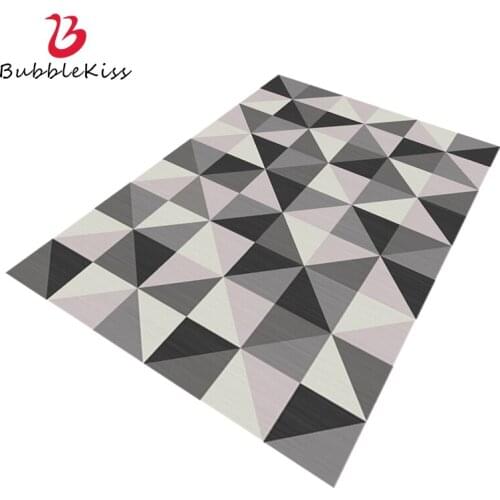 Bubble Kiss Carpets For Living Room Grey Pink Geometric Pattern Area Rug Modern Style Decoration Home Bedroom Non Slip Foot Pad
