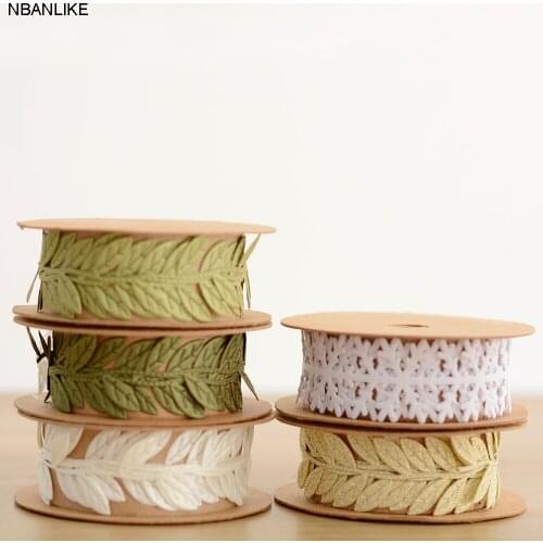 2.5cm Leaves Lace Trim Embellishment Leaf Ribbons DIY Sewing Felt Garlands Garment Kraft Fabric Appliques