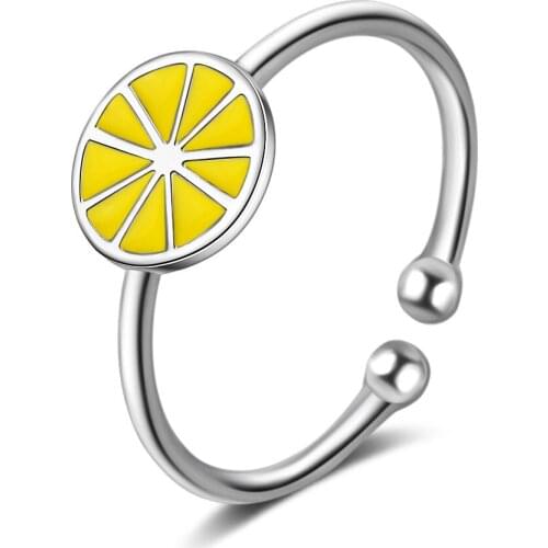 2021 Hot Sale Personalized Citrien Rings For Women Small Fresh Opening Fashion Simple Adjustable Open Ring