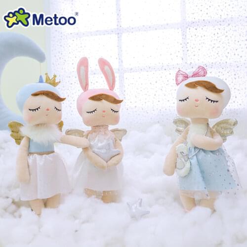 Metoo Curly Angel Plush Stuffed Sweet Rabbit Cute Animals For Kids Toys Angela Doll For Girls Birthday Christmas Gift Dress