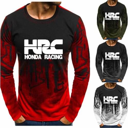 Fashion Casual Cotton Men Hoodies HRC race motorcycle Car Logo Printed Gradient pullover Sweatshirts HipHop Harajuku Men Clothes