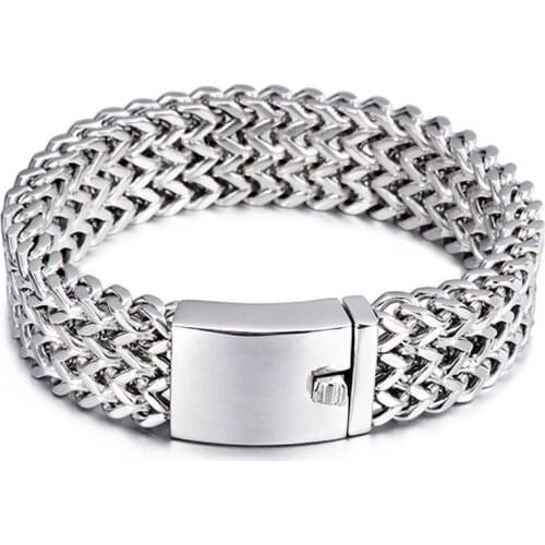 Fashion Heavy 12mm 18mm 30mm Silver Color Jewelry Cool 316L Stainless Steel Mens Figaro Chain Link Bangle Bracelet