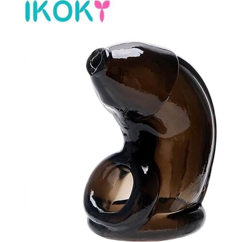 IKOKY Man Cock Chastity Cage Penis Strapon Sleeve Sex Toys for Men Sex Products Condom Extender Sex Machine Couples Game Shop