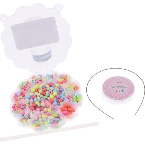 450 Pieces Colorful Acrylic Craft Beads Kit for Kids Girl Jewelry DIY Making
