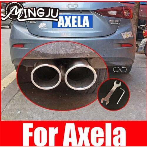 Exhaust Muffler Tip Stainless Steel Pipe Chrome Trim Car Rear Tail Throat matte For Mazda 3 Axela 2019 2020 Accessories