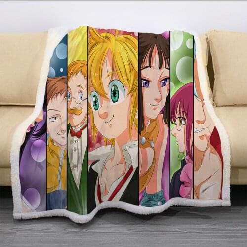 2020 NEW The Seven Deadly Sins Blanket 3D Print Sherpa Blanket on Bed Kids Girl Flower Home Textiles Dreamlike Style 07