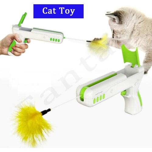 New Pet Supplies Cat Toys Interactive Hot Style Cat Toys Feather Ball Gun Toy Cats Kitten Exercise Training Intelligence Cat Toy