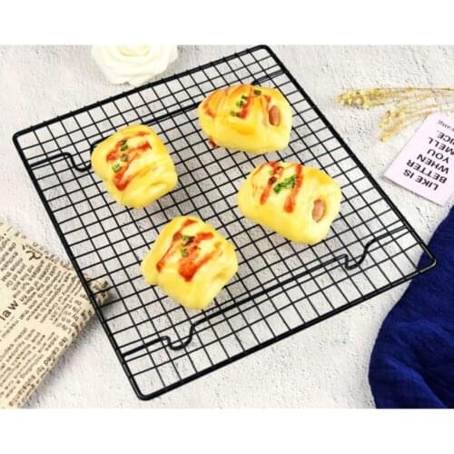 Carbon Steel Nonstick Cooling Rack Household Cooling Tray Drying Net Kitchen Baking Pizza Bread Biscuit Rack Cake Tools Black