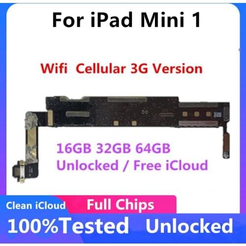 A1432 Wifi Version A1454 A1455 Original Unlocked Icloud for Ipad MINI 1 Motherboard for Ipad MINI1 Logic Boards with IOS System