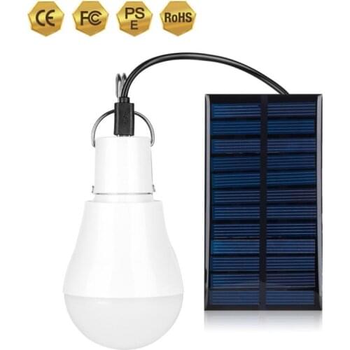 LED Outdoor Solar Bulb Waterproof Emergency Lighting Lamp Panel Powered Hanging Solar Lamp For Outdoor Garden Camping Fishing