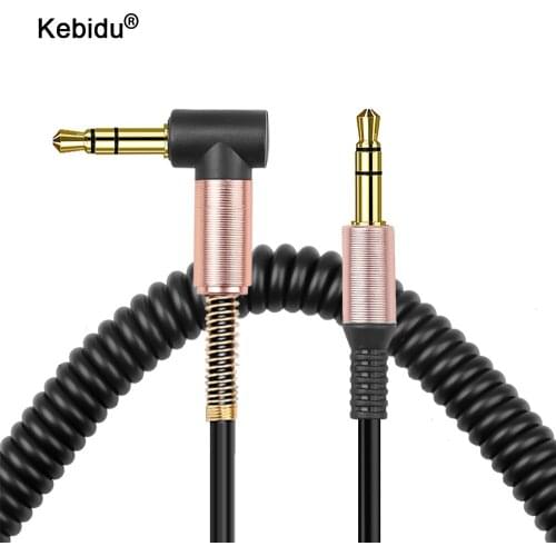 Kebidu 3.5mm Spring Audio Cable 3.5 Jack Male to Male Aux Cable Headphone Code for iPhone Speaker Headphones Car CD AUX Cord
