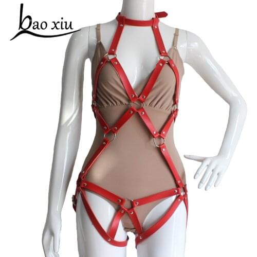 Vintage Harness Women New Corset Black Belt Metal Clip Buckle Leather Punk Hook Adjustable Ring Handmade Unisex Straps