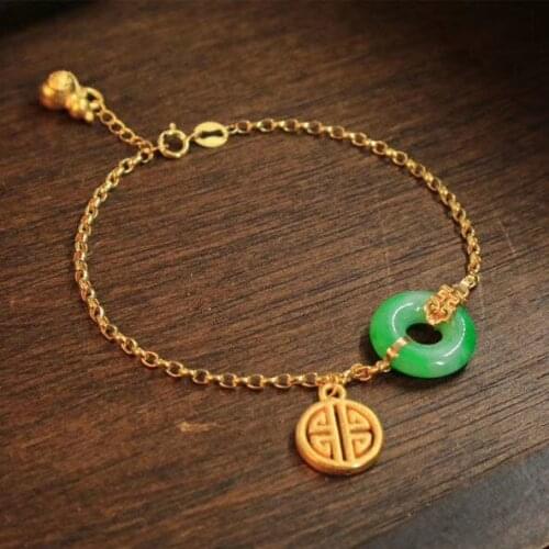 S925 Sterling Silver Natural Hetian Jade Safety Buckle Bracelet Female Lucky Gourd Niche Design Light Luxury Hand Jewelry Female