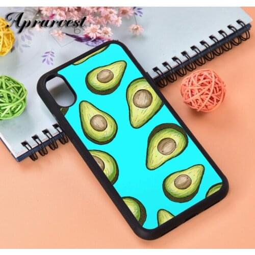 Aprarvest Avocado Pattern Silicone Rubber Phone Case Cover For iPhone 6 6S 7 8 PLUS X XS XR 11 12 MINI PRO MAX
