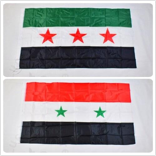 Syria 90*150cm Flag Banner National flag for Festival Home Decoration banner three star type